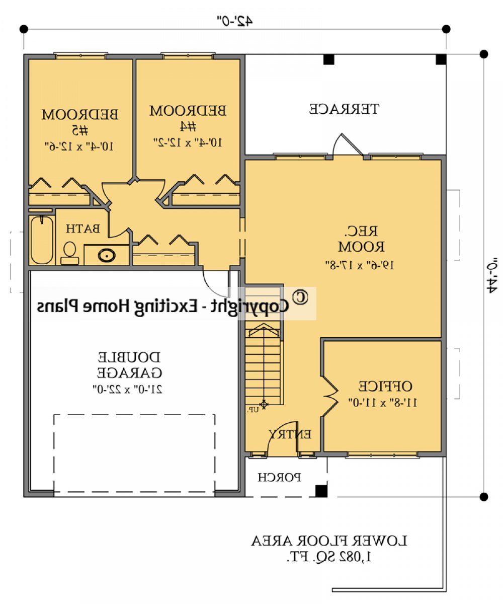 House Plan E1074-10 Lower Floor Plan REVERSE