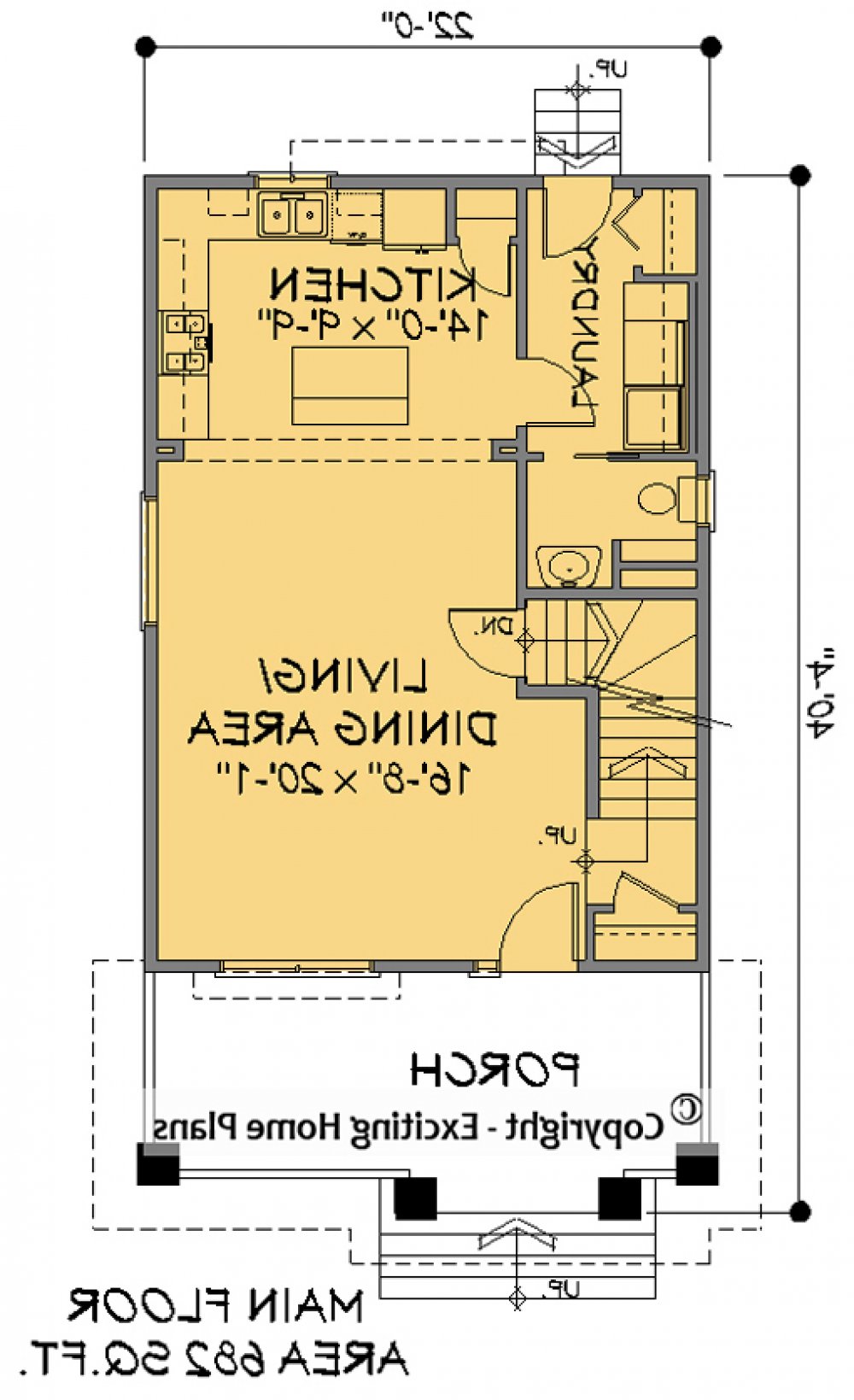 House Plan E1174-10 Main Floor Plan REVERSE