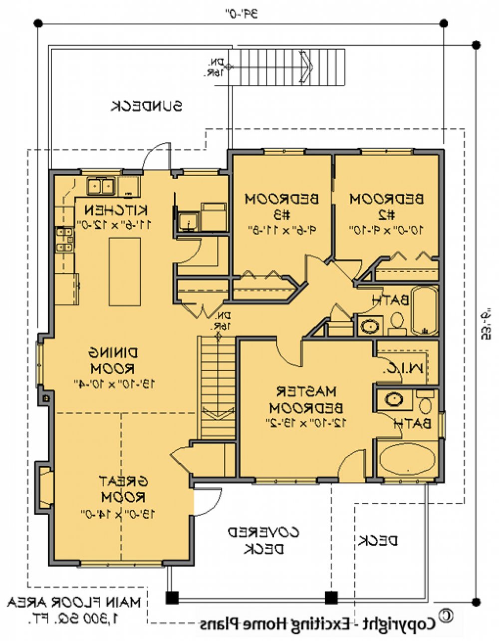 House Plan E1110-10 Main Floor Plan REVERSE