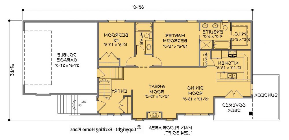 House Plan E1516-10 Main Floor Plan REVERSE