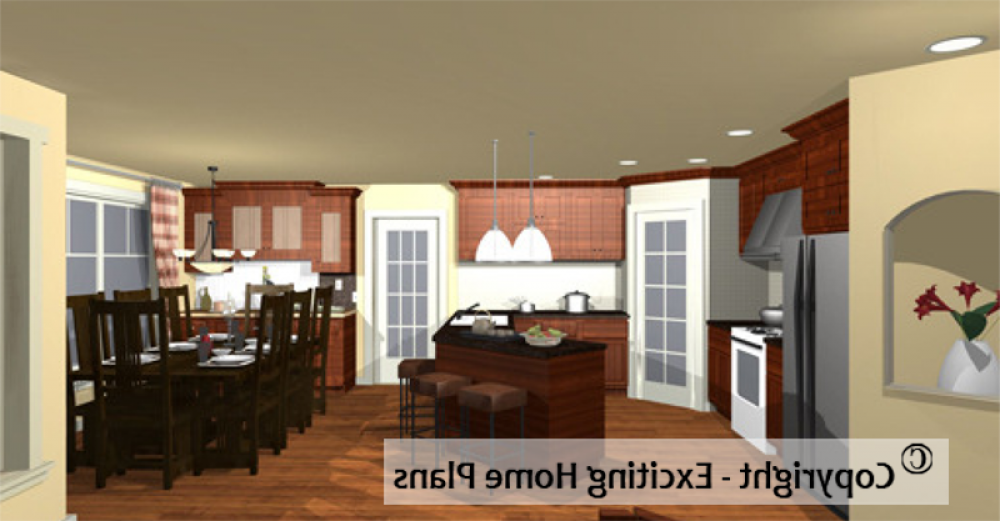 House Plan E1003-10M Interior Living Area REVERSE