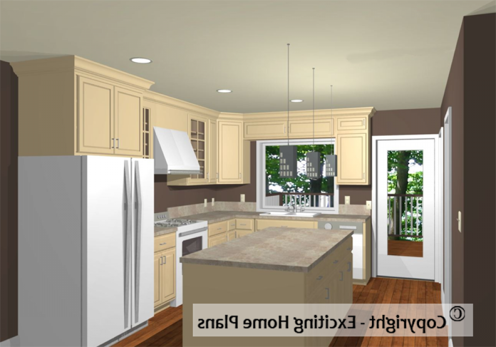 House Plan E1110-10M Interior Kitchen Area REVERSE