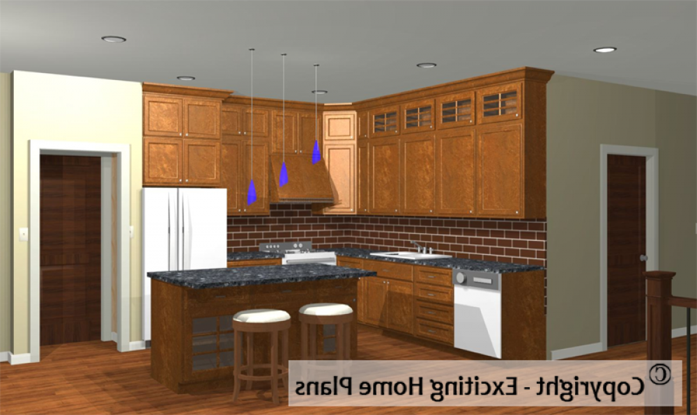 House Plan E1344-10 Interior Kitchen Area REVERSE