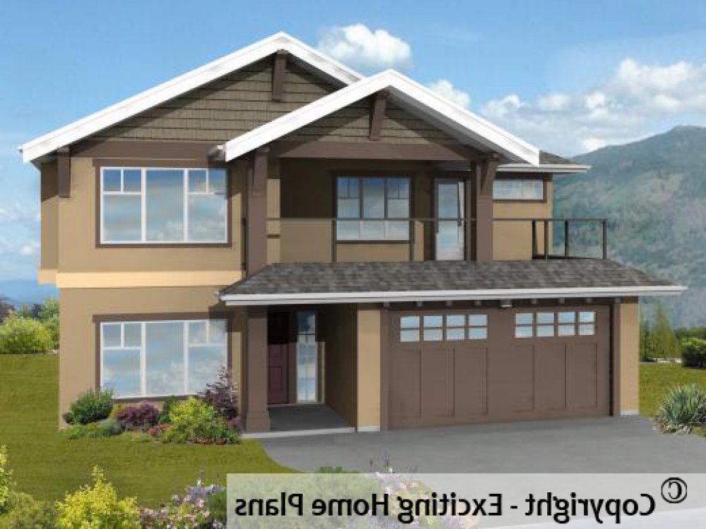 House Plan E1110-10 Exterior 3D View REVERSE